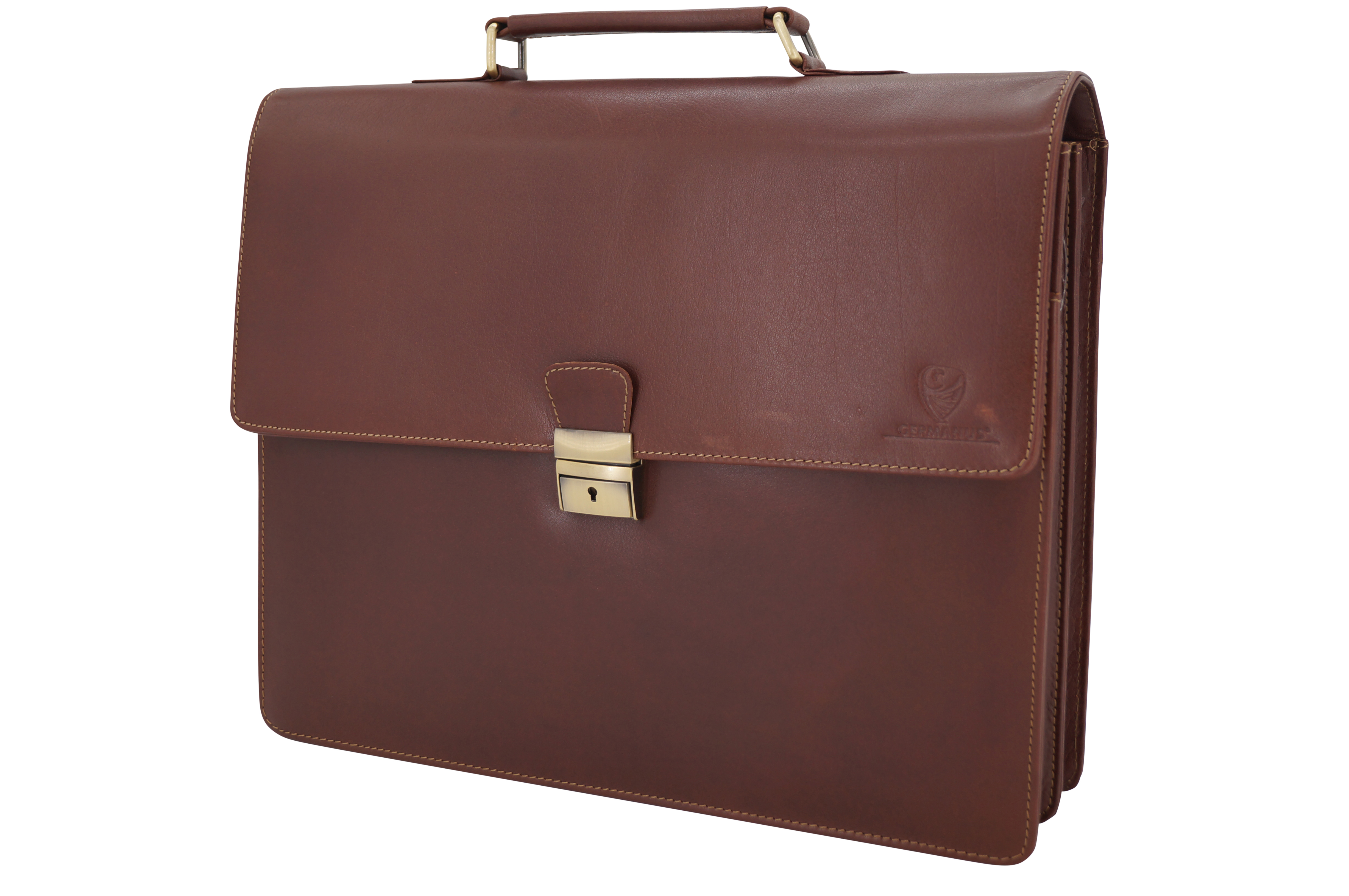 GERMANUS David leather briefcase, Dark Brown