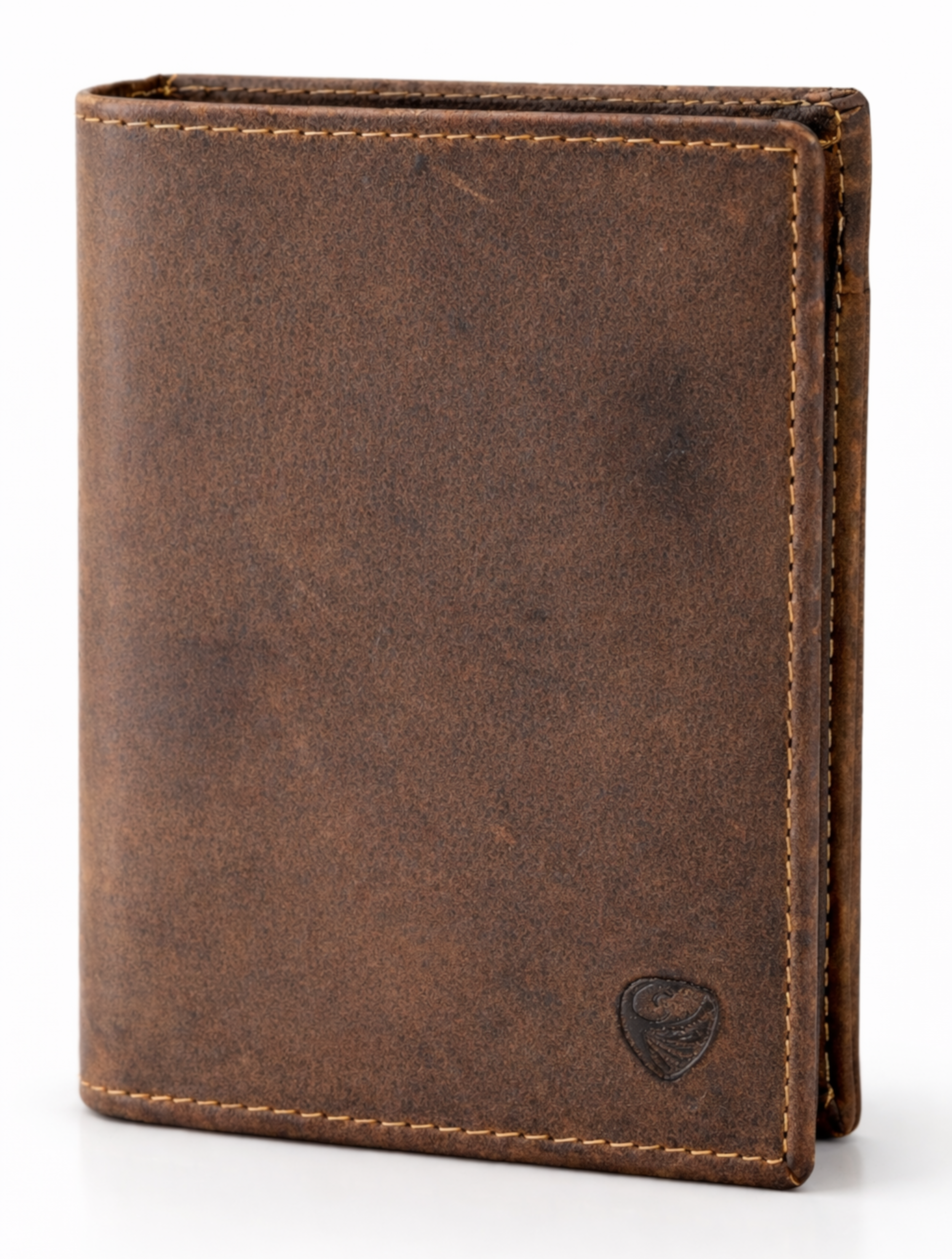 GERMANUS Wallet Theo in Matte Brown Genuine Leather