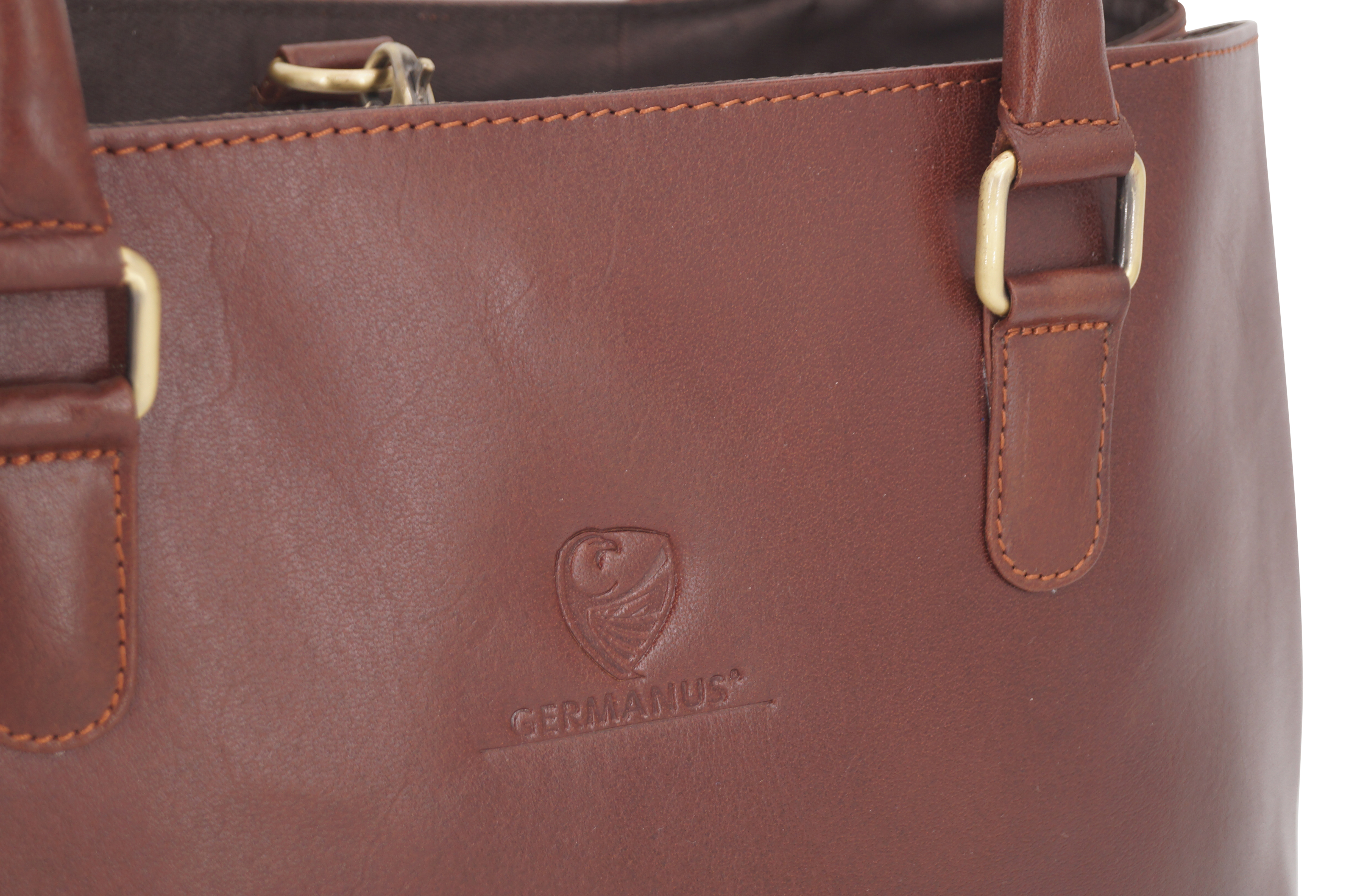 GERMANUS Ladies Shoulder Bag Lilly in Genuine Leather dark brown