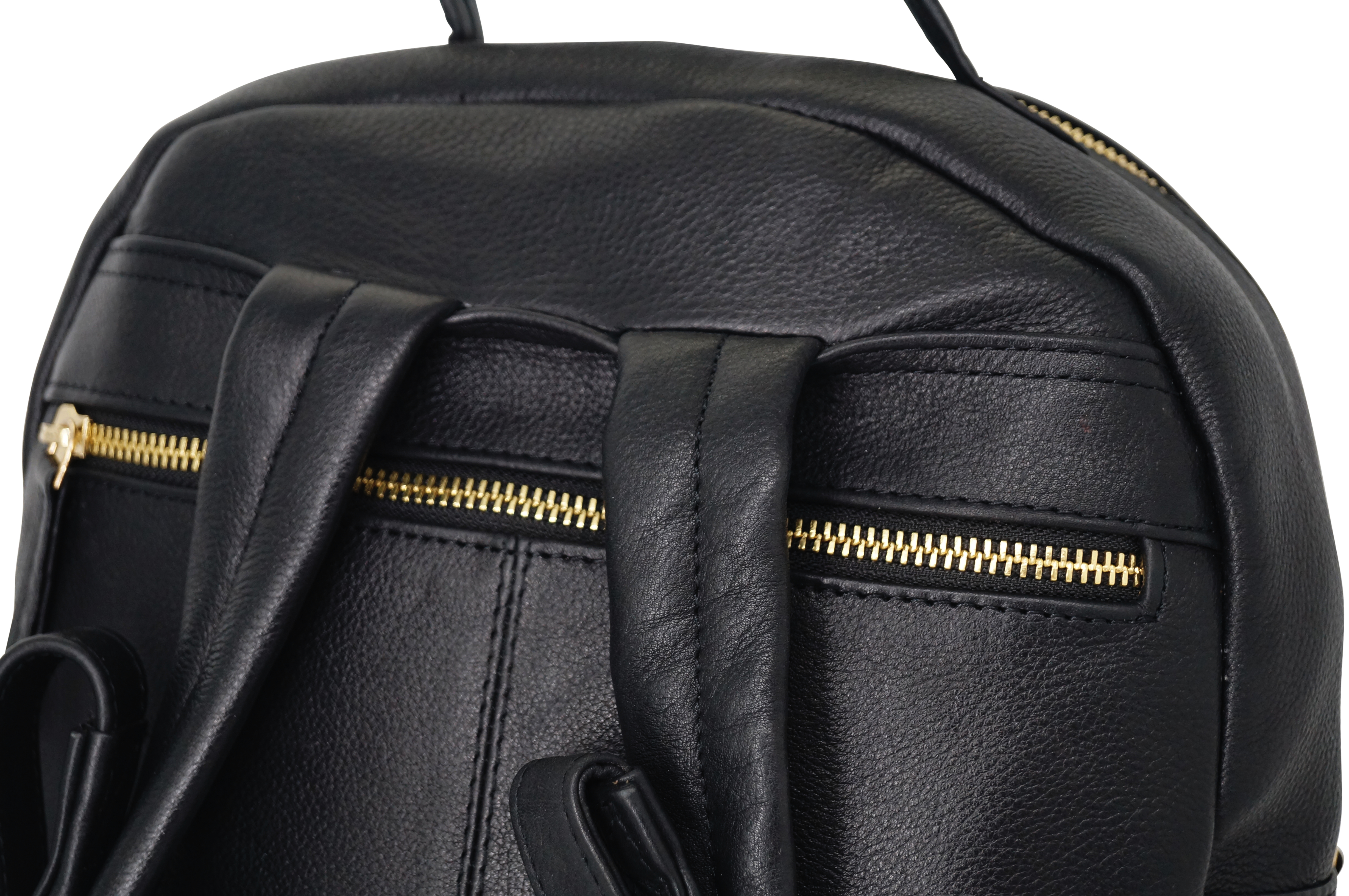 GERMANUS Backpack Jana in Black Genuine Leather, 9.35l