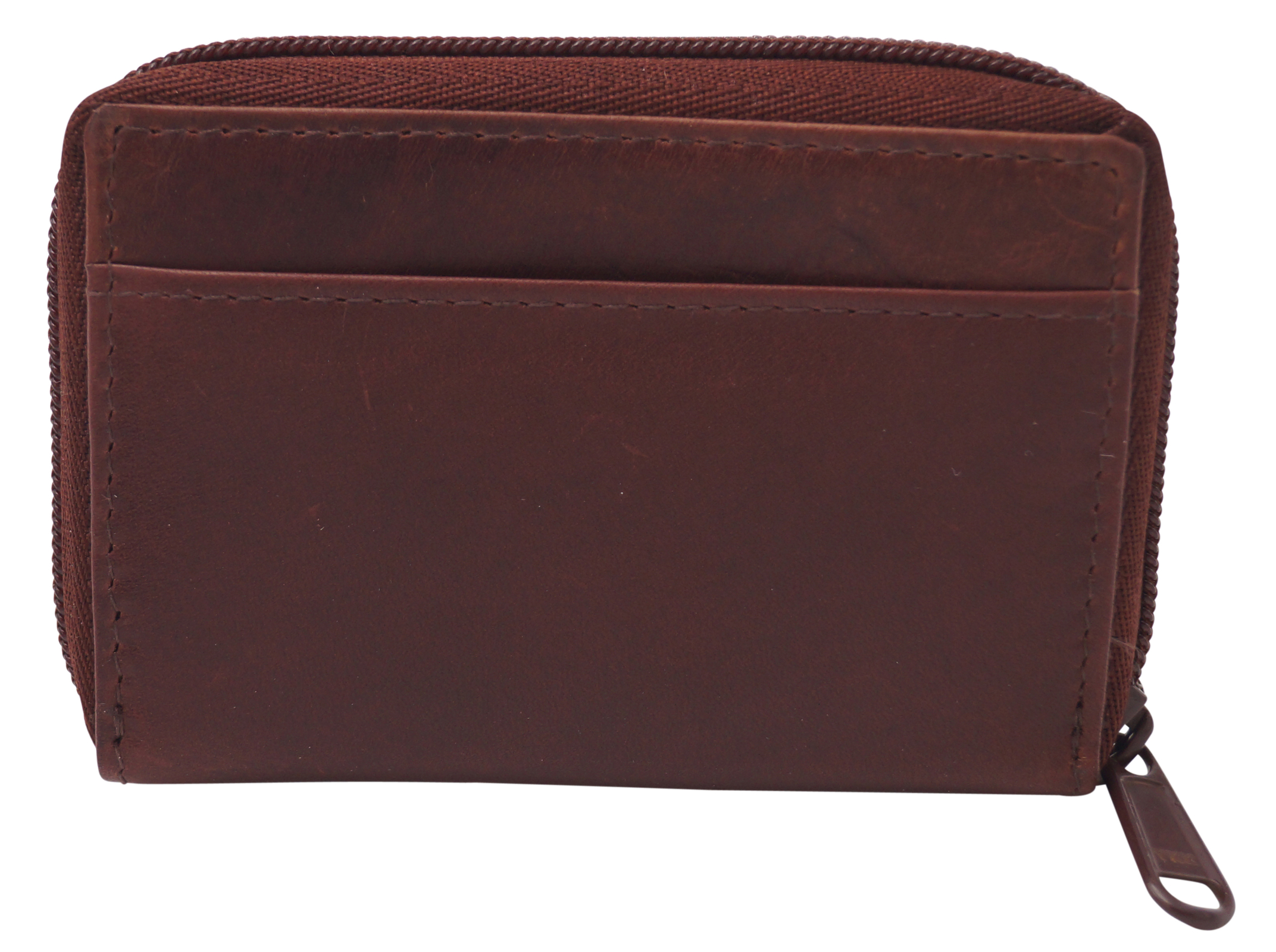 GERMANUS Credit Card Case Zip - Made in EU - Leder Case for Cards, brown