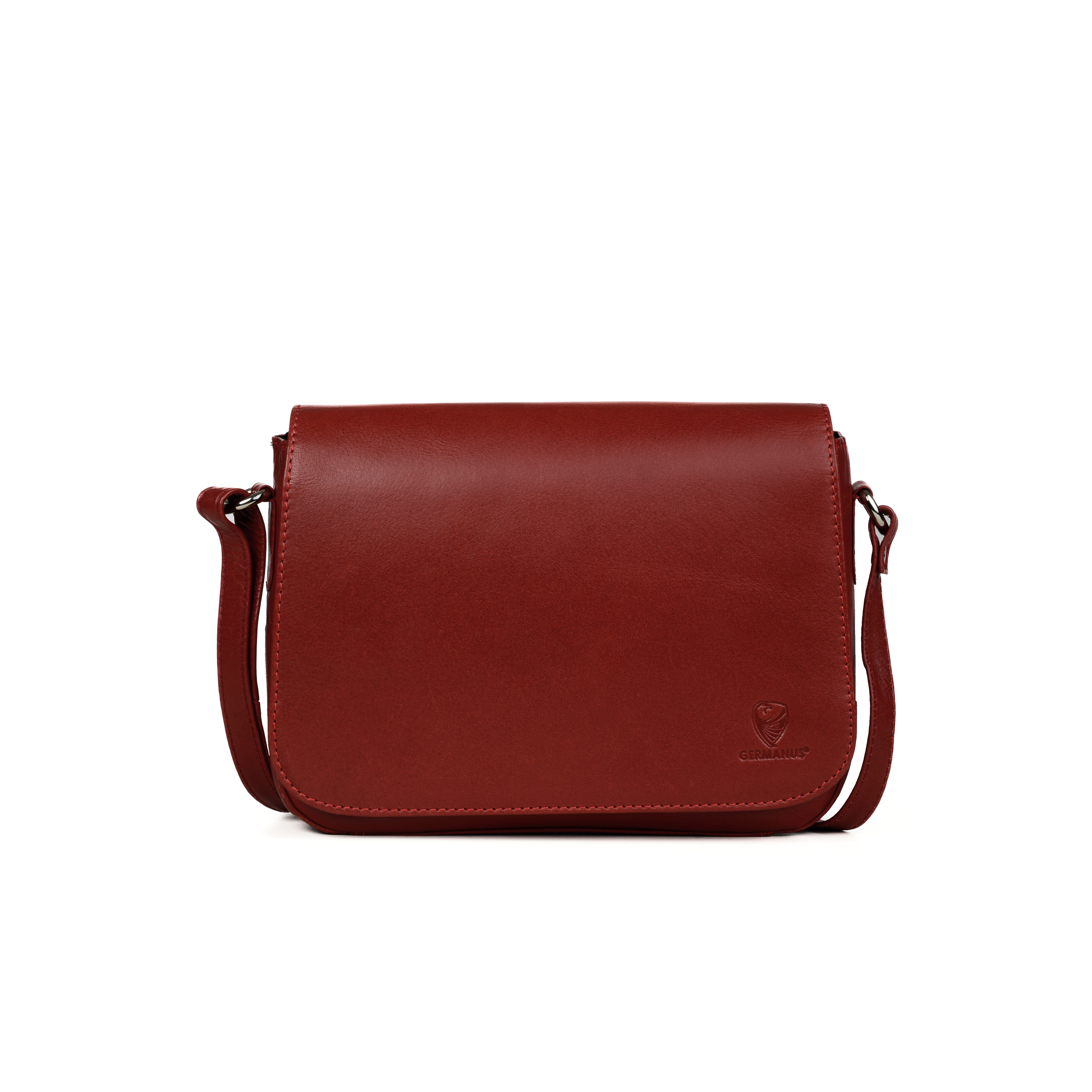 GERMANUS Women's Handbag Crossbody Bag Anna Genuine Leather, Red