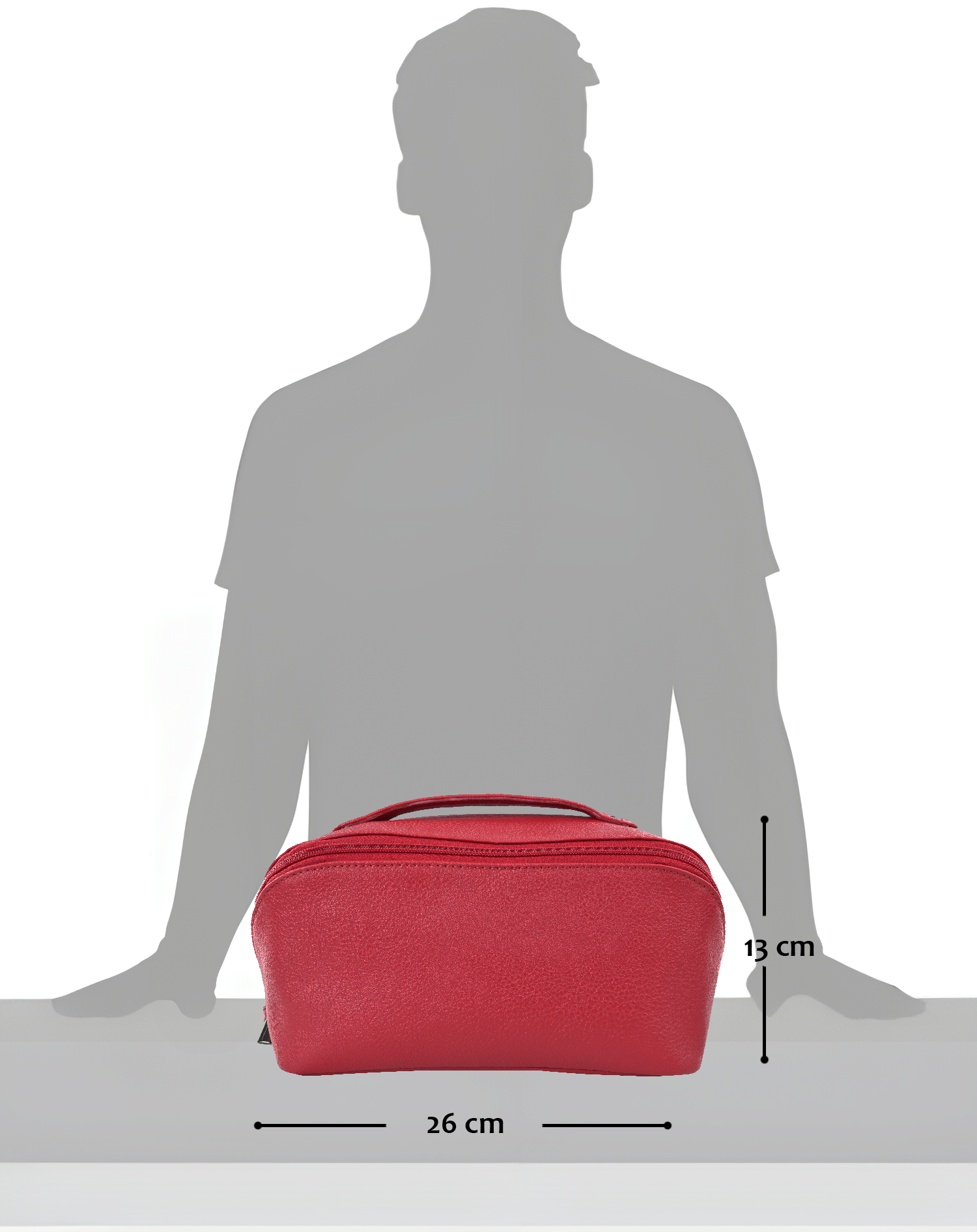 GERMANUS Toiletry Bag Ulrich in Faux Leather vegan, Red