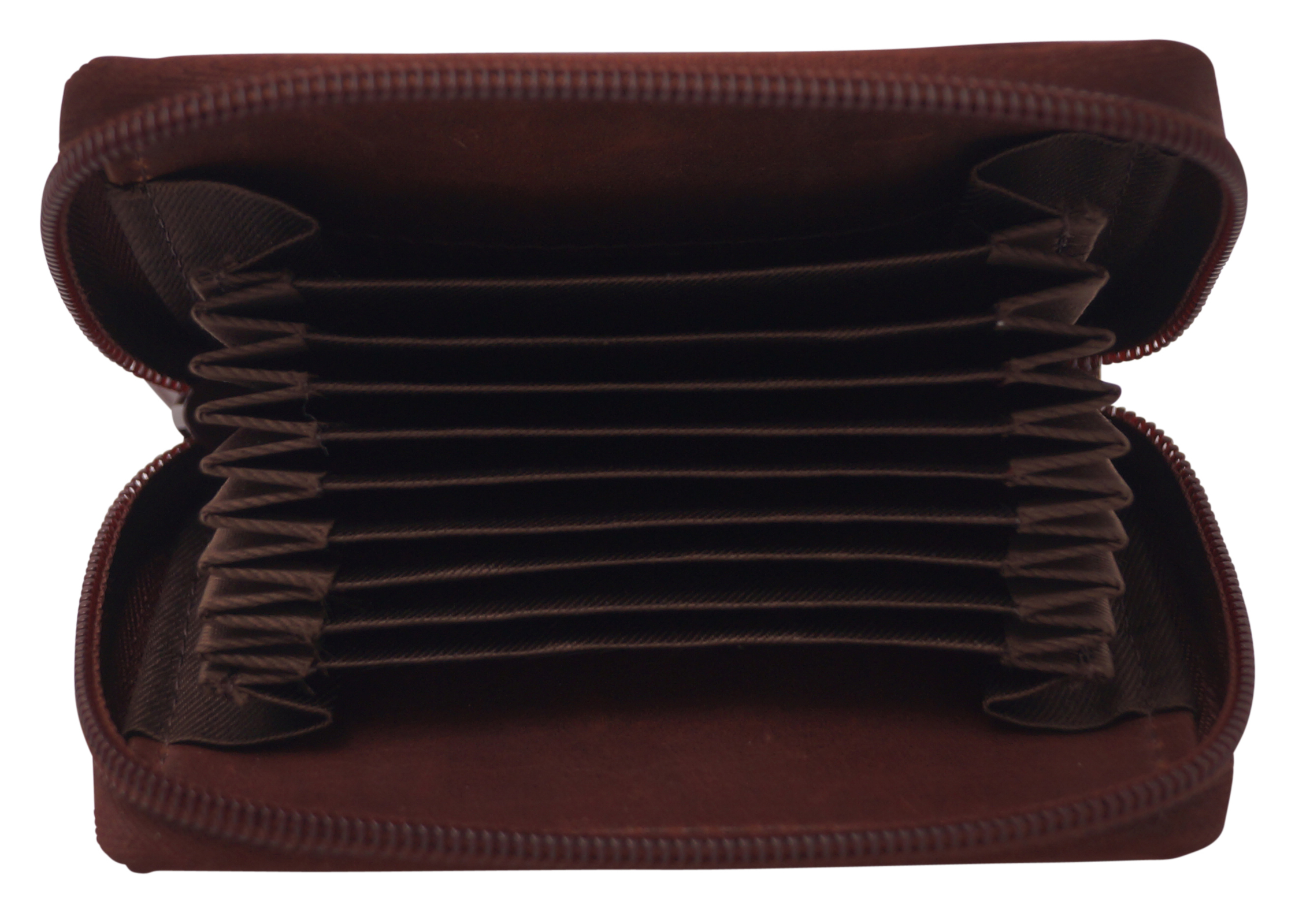GERMANUS Credit Card Case Zip - Made in EU - Leder Case for Cards, brown