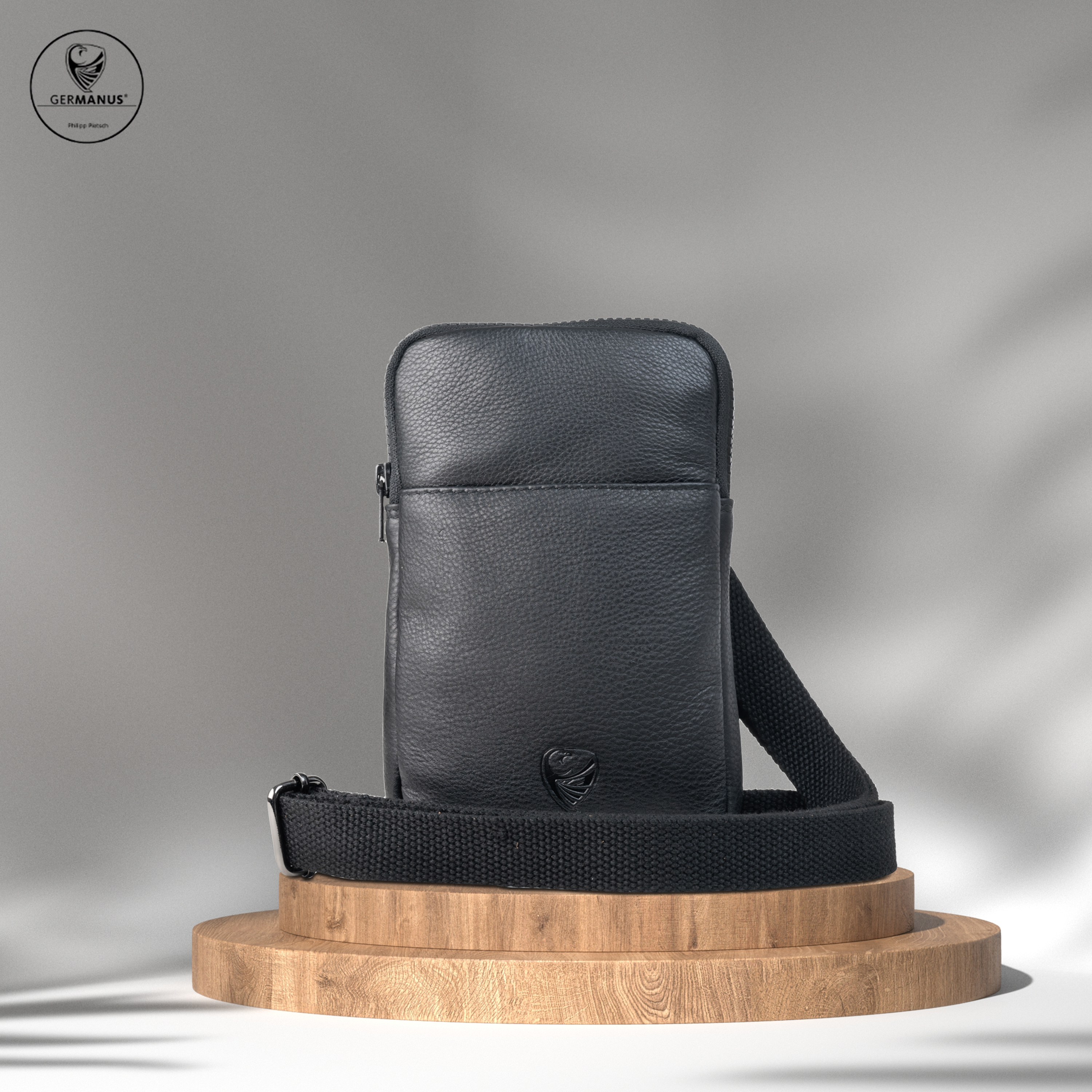 Germanus Crossbody Bag "Silvia" in Black Genuine Leather