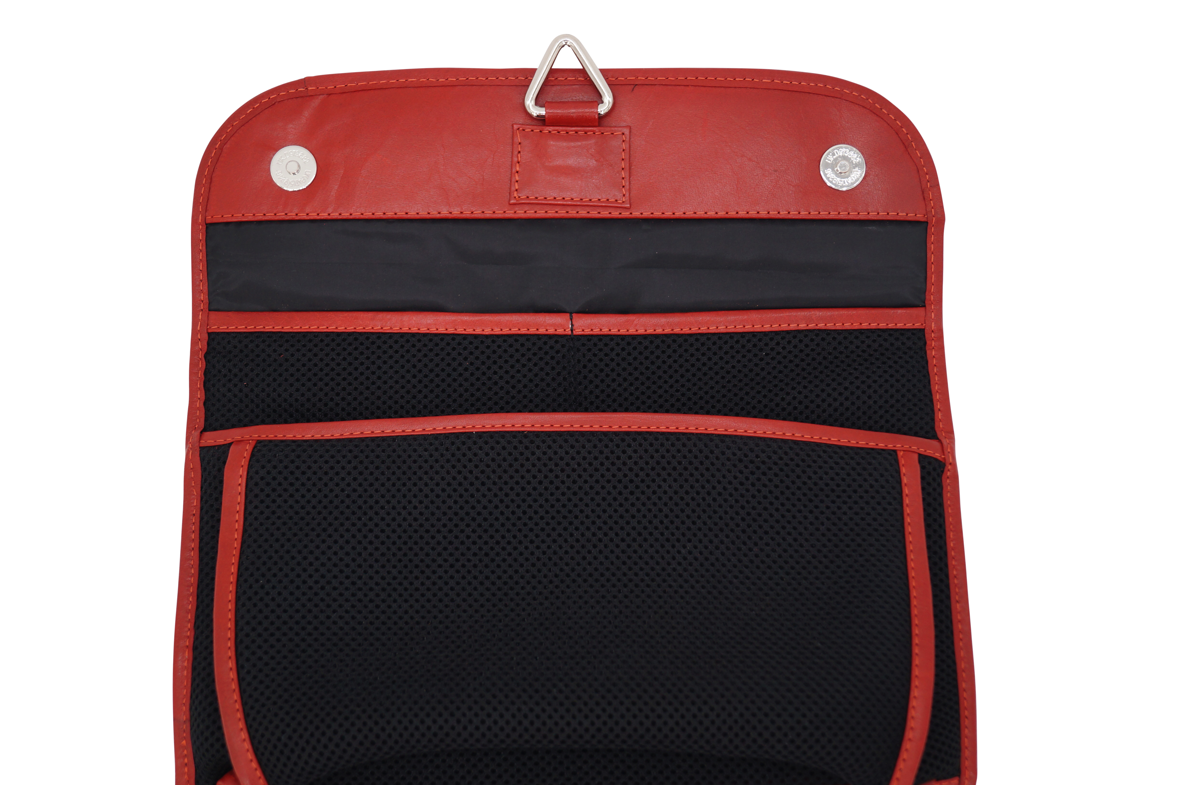 GERMANUS cosmetic bag Tomke toiletry bag make-up bag, leather, red
