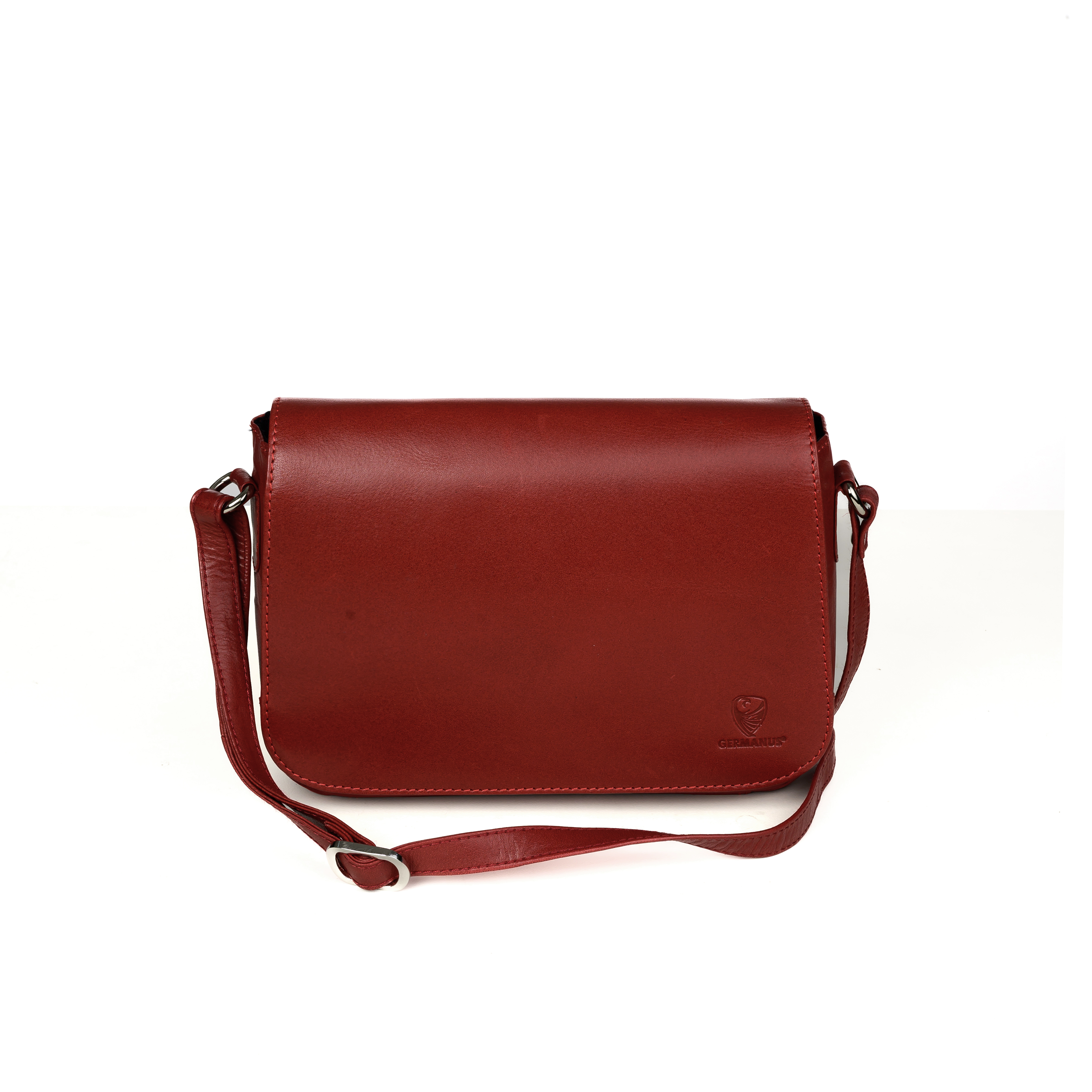 GERMANUS Women's Handbag Crossbody Bag Anna Genuine Leather, Red