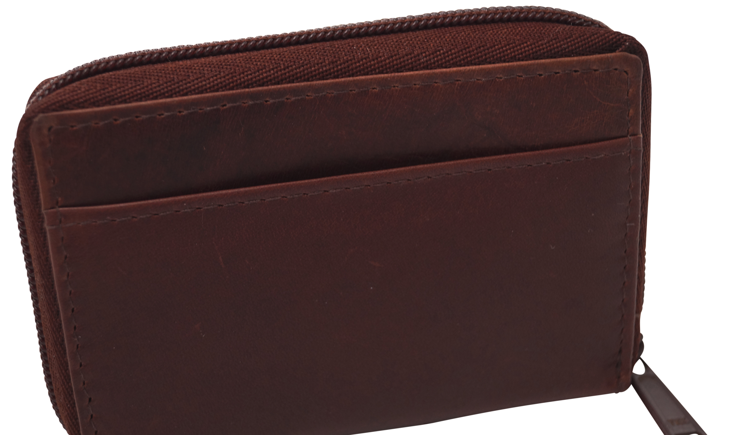 GERMANUS Credit Card Case Zip - Made in EU - Leder Case for Cards, brown
