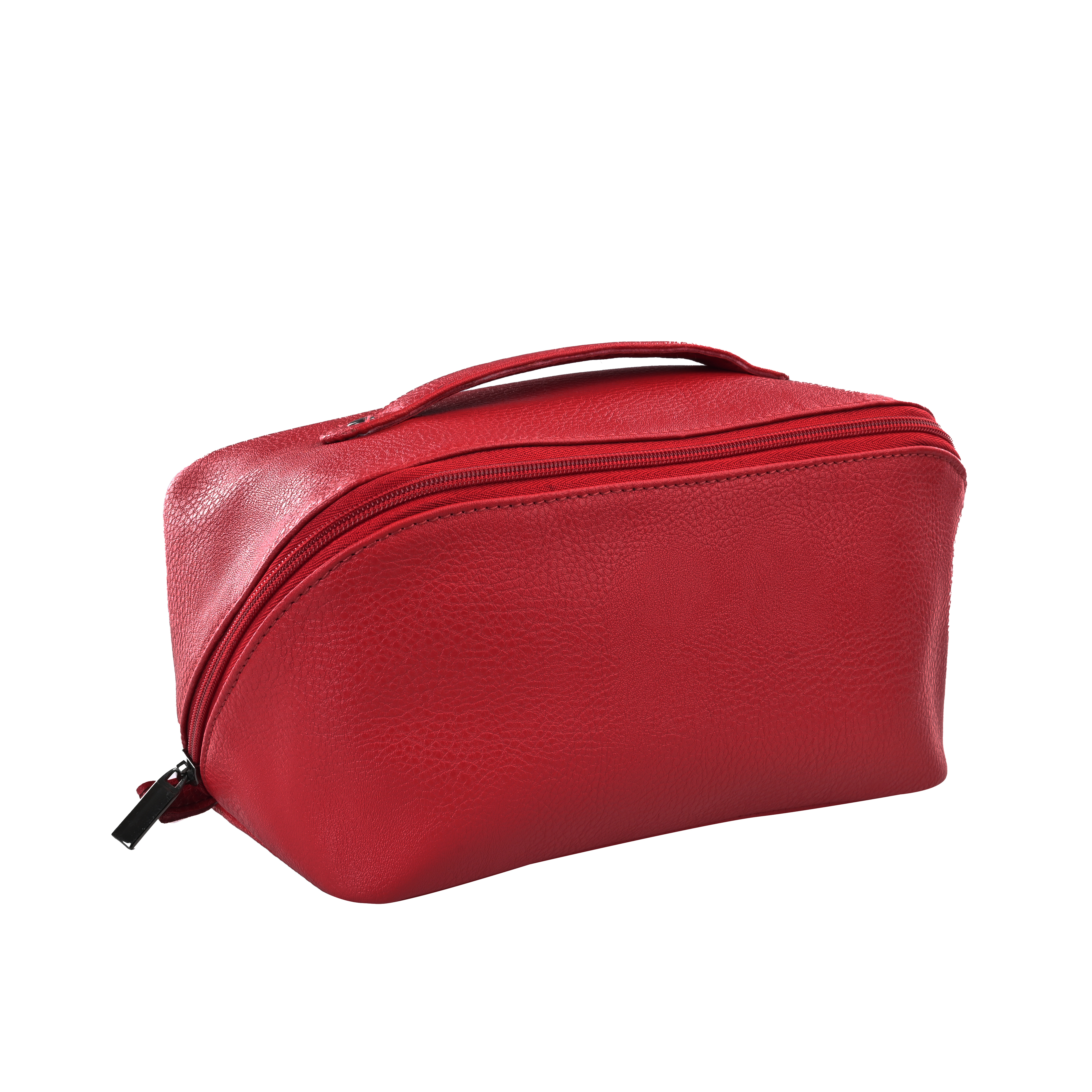 GERMANUS Toiletry Bag Ulrich in Faux Leather vegan, Red