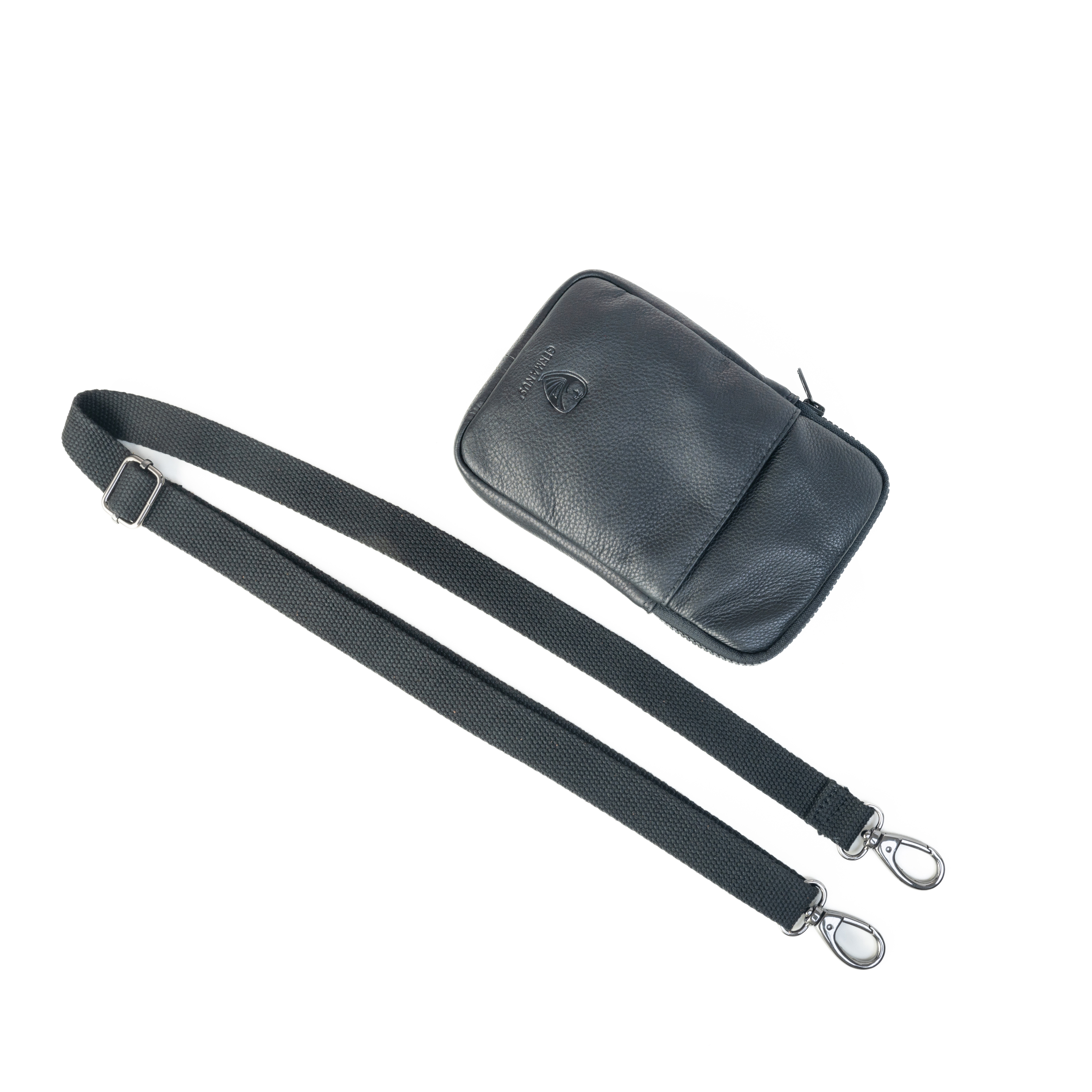 Germanus Crossbody Bag "Silvia" in Black Genuine Leather
