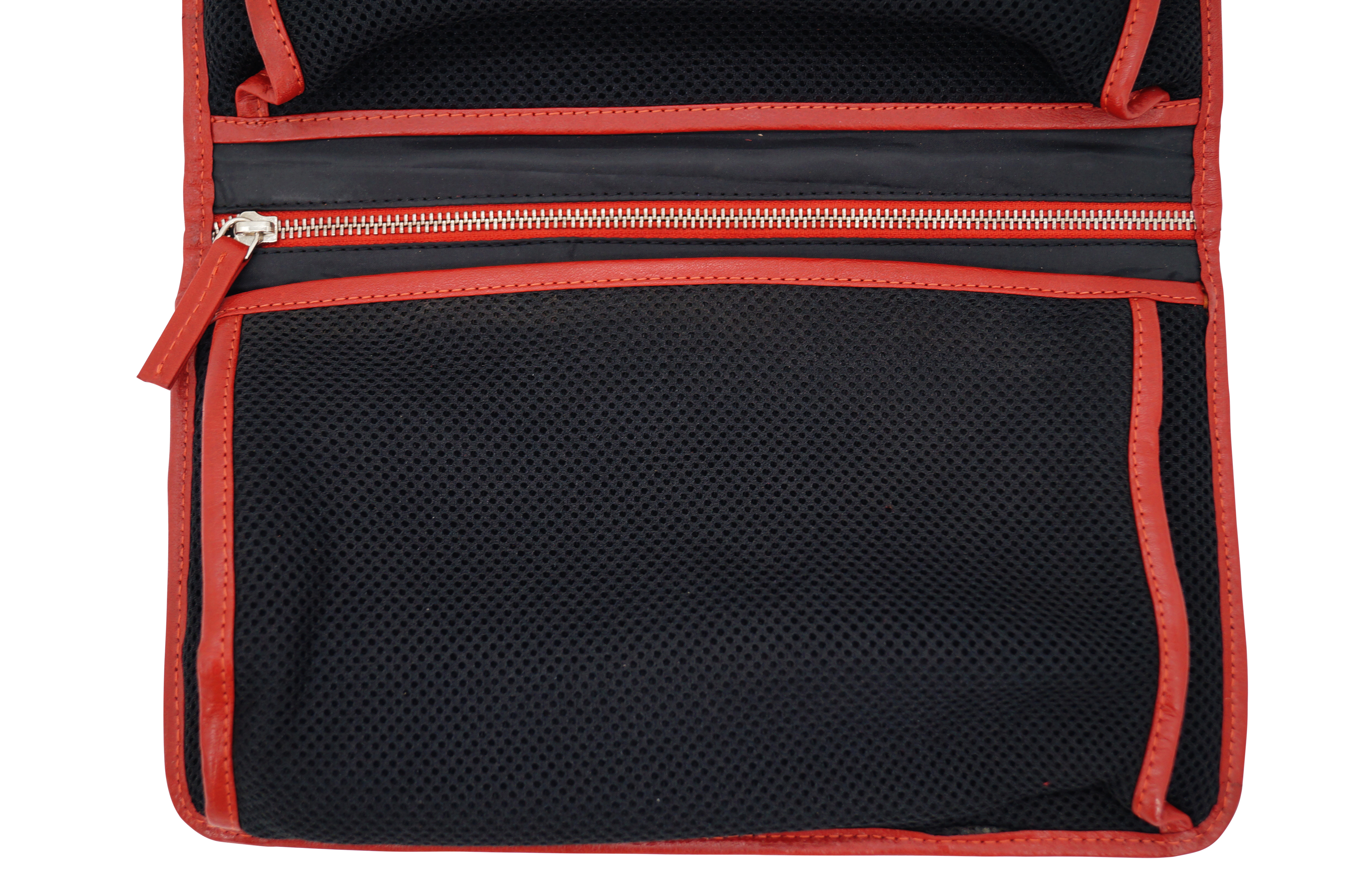 GERMANUS cosmetic bag Tomke toiletry bag make-up bag, leather, red