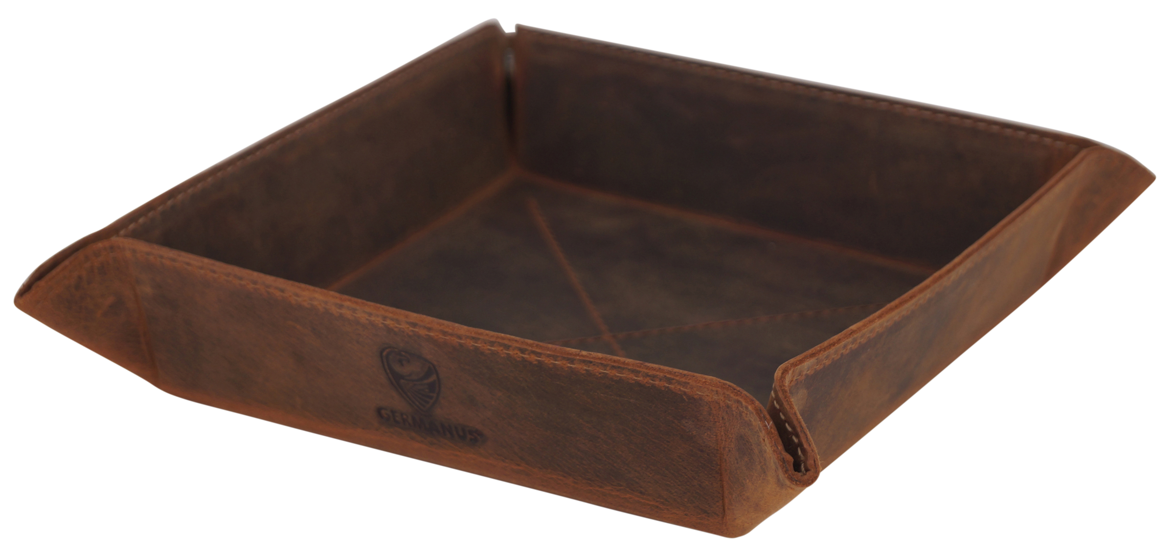 GERMANUS Leather Tray Organizer Brown