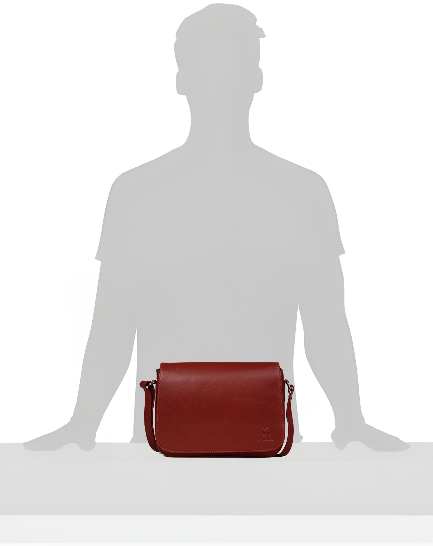 GERMANUS Women's Handbag Crossbody Bag Anna Genuine Leather, Red