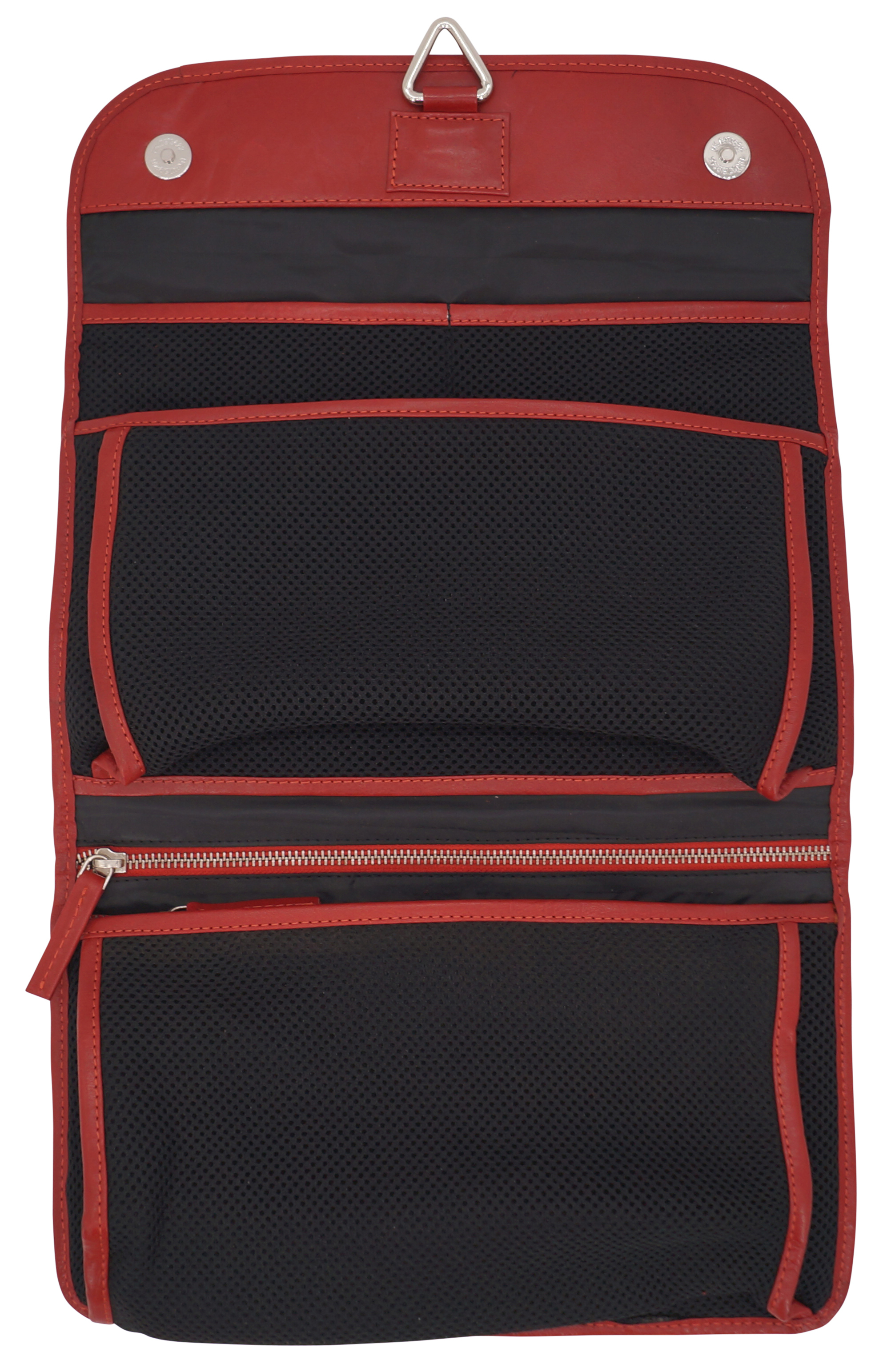 GERMANUS cosmetic bag Tomke toiletry bag make-up bag, leather, red