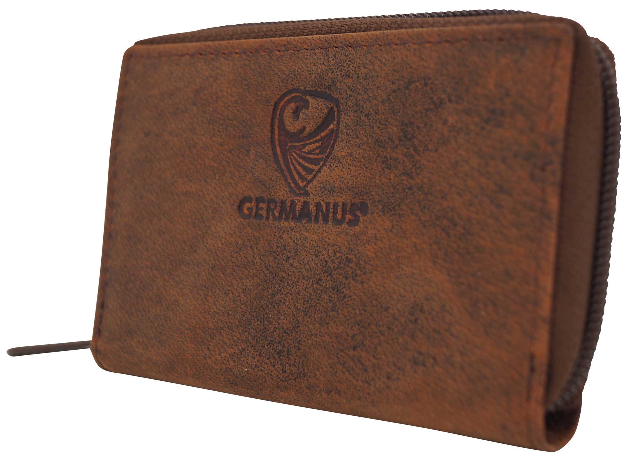 GERMANUS Credit Card Case - Made in EU - Leder Case for Cards - Wild Bull