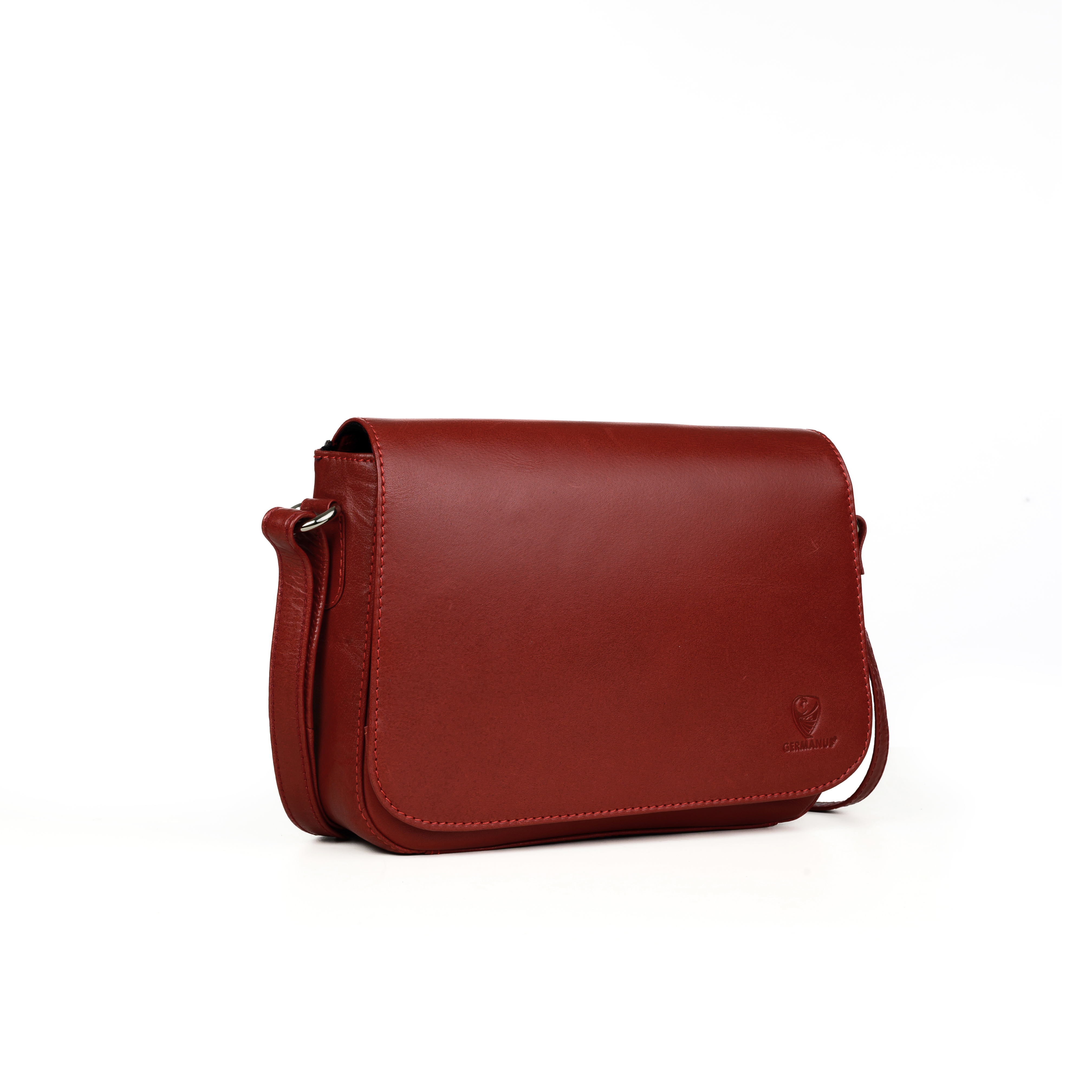 GERMANUS Women's Handbag Crossbody Bag Anna Genuine Leather, Red