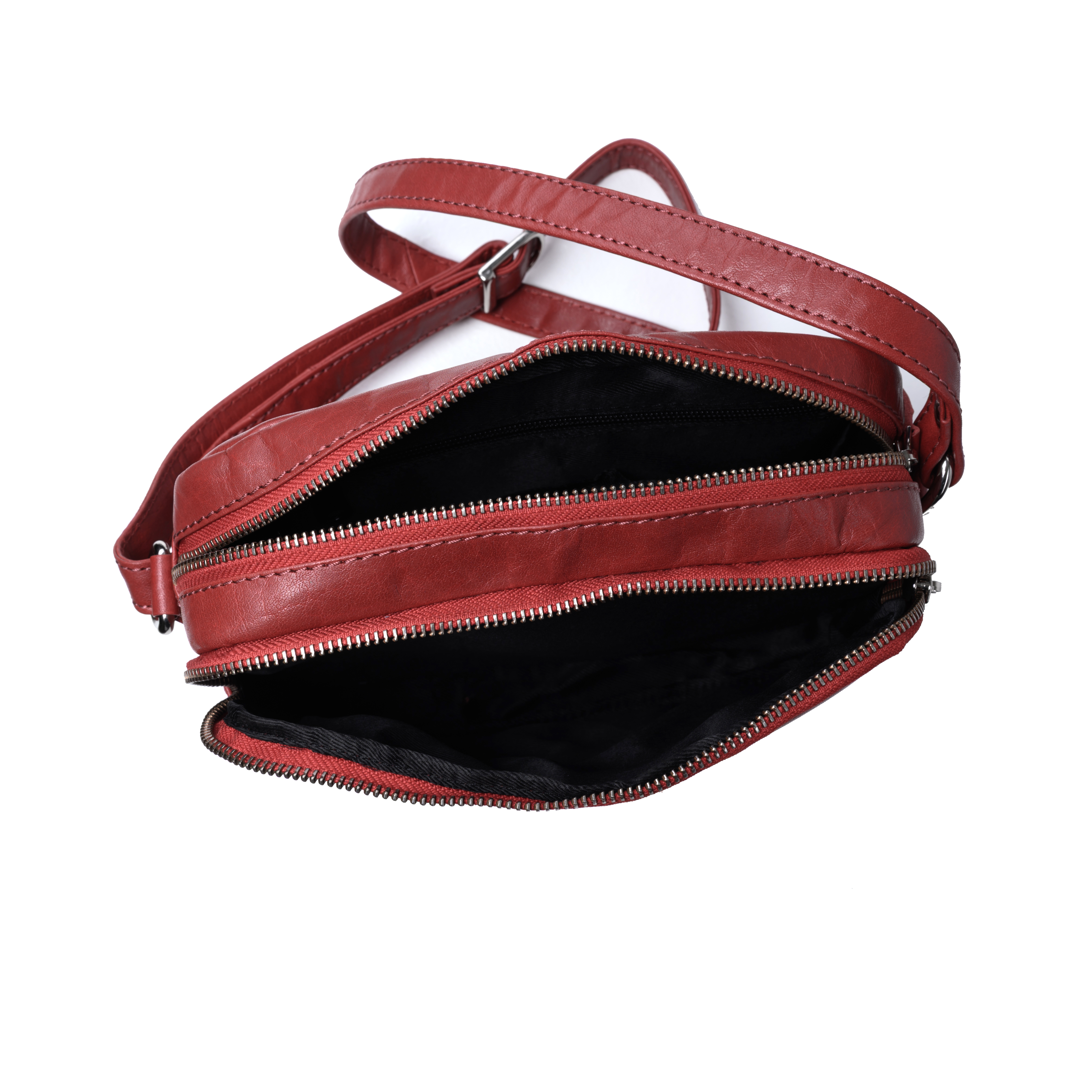 GERMANUS ladies handbag shoulder bag Lara made of genuine leather, red