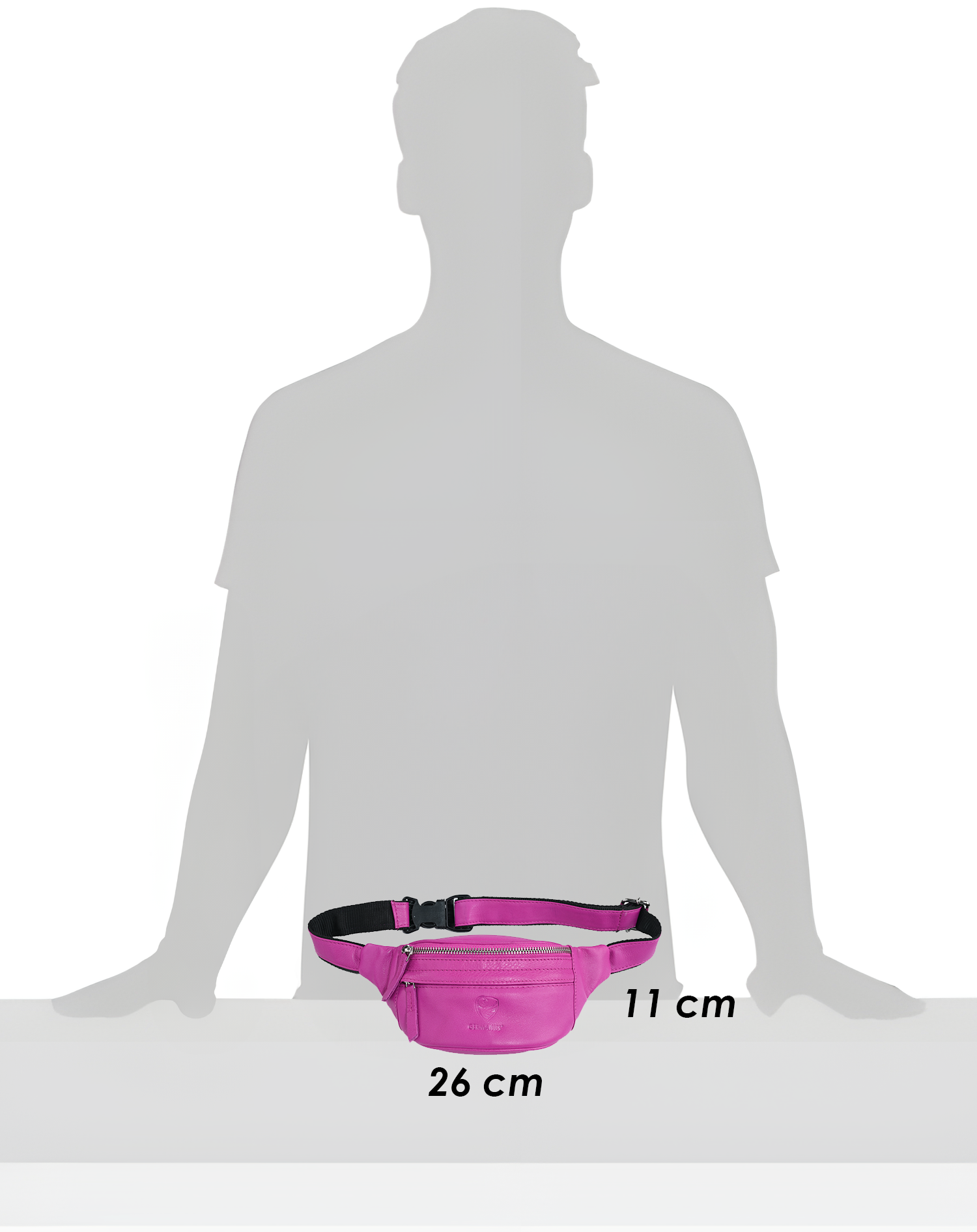 GERMANUS Belt Bag Rebecca Crossbody Bag, Bum Bag, Fanny Pack, Shoulder Bag, Leather Bag Pink