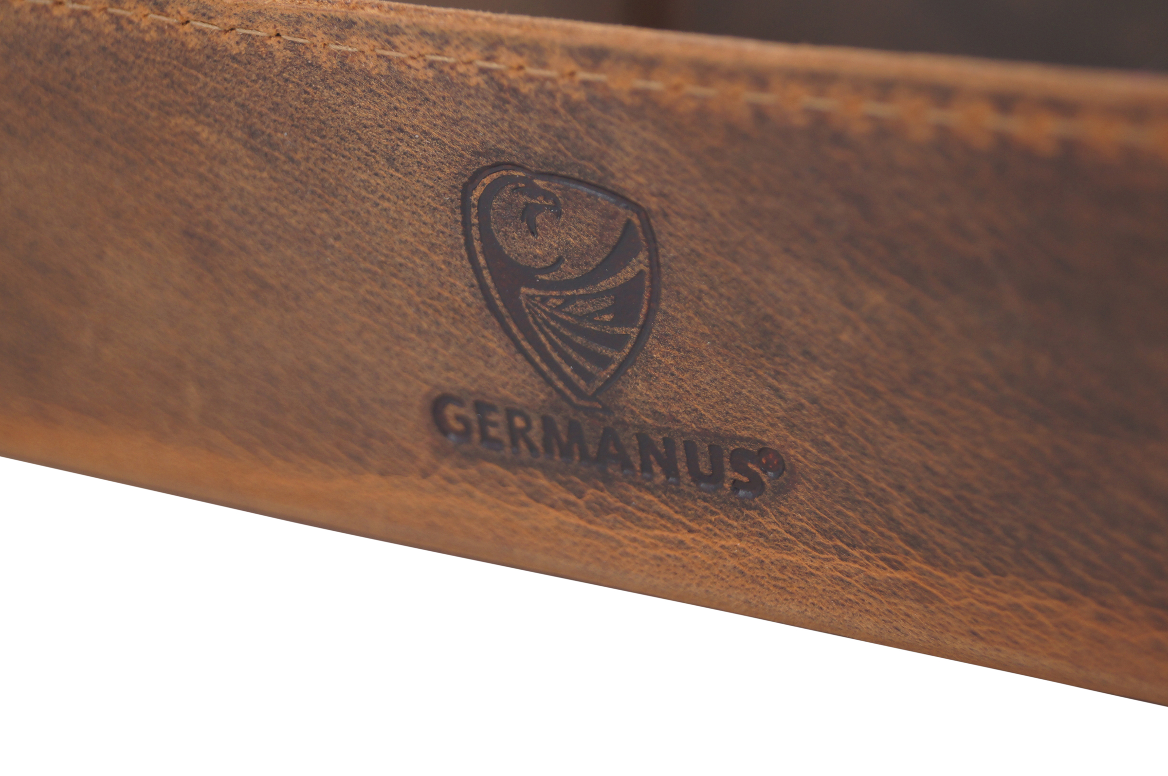GERMANUS Leather Tray Organizer Brown